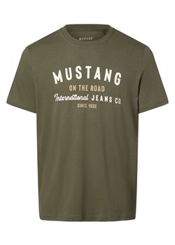 Mustang T-shirt męski Mężczyźni Bawełna khaki nadruk ze sklepu vangraaf w kategorii T-shirty męskie - zdjęcie 162934399
