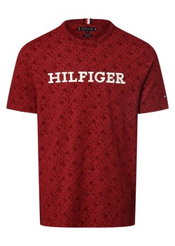 Tommy Hilfiger T-shirt męski Mężczyźni Bawełna bordowy wzorzysty ze sklepu vangraaf w kategorii T-shirty męskie - zdjęcie 162934406