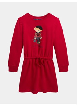 Polo Ralph Lauren Sukienka codzienna Bearfleecedr 312920454001 Czerwony Regular Fit ze sklepu MODIVO w kategorii Sukienki dziewczęce - zdjęcie 162940857