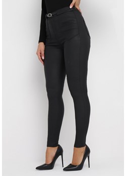 Czarne Spodnie Skinny z Paskiem w Komplecie Kunomi ze sklepu Born2be Odzież w kategorii Spodnie damskie - zdjęcie 162945727