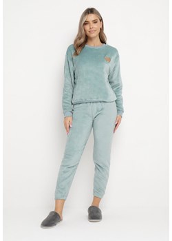 Miętowy Dzianinowy Komplet Piżamowy z Bluzą i Spodniami Jogger Javva ze sklepu Born2be Odzież w kategorii Piżamy damskie - zdjęcie 162946028