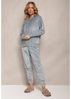 Niebieski Komplet Piżamowy Luźna Bluza i Spodnie Joggery Mlikena ze sklepu Renee odzież w kategorii Piżamy damskie - zdjęcie 162946836