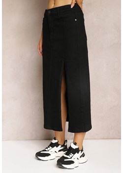 Czarna Ołówkowa Spódnica Midi z Rozcięciem Otaile ze sklepu Renee odzież w kategorii Spódnice - zdjęcie 162946865