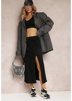 Czarna Ołówkowa Spódnica Midi z Rozcięciem Otaile ze sklepu Renee odzież w kategorii Spódnice - zdjęcie 162946867