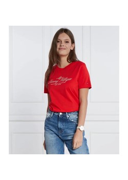 Tommy Hilfiger T-shirt REG HILFIGER SCRIPT C-NK SS | Regular Fit ze sklepu Gomez Fashion Store w kategorii Bluzki damskie - zdjęcie 162980795