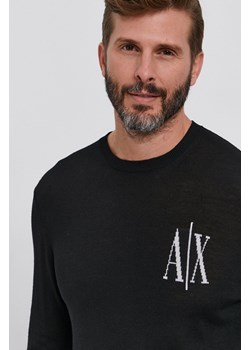 Armani Exchange Sweter wełniany 8NZM4R.ZM8AZ.NOS męski kolor czarny ze sklepu ANSWEAR.com w kategorii Swetry męskie - zdjęcie 163349965