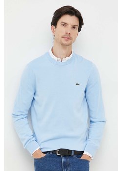 Lacoste sweter bawełniany kolor niebieski lekki ze sklepu ANSWEAR.com w kategorii Swetry męskie - zdjęcie 163351675