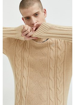 Hollister Co. sweter męski kolor brązowy ze sklepu ANSWEAR.com w kategorii Swetry męskie - zdjęcie 163355648