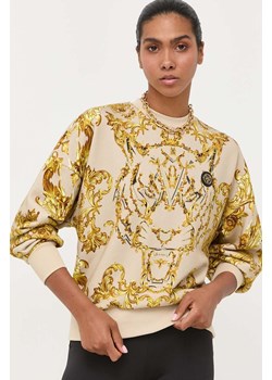 PLEIN SPORT bluza damska kolor beżowy wzorzysta ze sklepu ANSWEAR.com w kategorii Bluzy damskie - zdjęcie 163360345