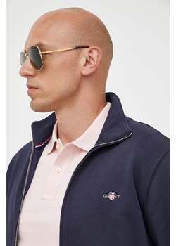 Gant bluza męska kolor granatowy gładka ze sklepu ANSWEAR.com w kategorii Bluzy męskie - zdjęcie 163362208
