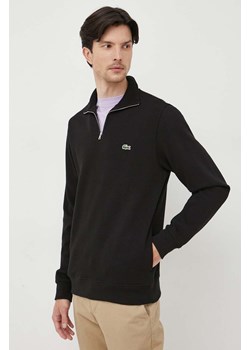 Lacoste sweter bawełniany kolor czarny z półgolfem ze sklepu ANSWEAR.com w kategorii Swetry męskie - zdjęcie 163362459