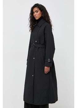 BOSS płaszcz damski kolor czarny przejściowy dwurzędowy ze sklepu ANSWEAR.com w kategorii Płaszcze damskie - zdjęcie 163366108
