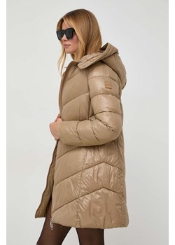 BOSS kurtka damska kolor beżowy zimowa ze sklepu ANSWEAR.com w kategorii Kurtki damskie - zdjęcie 163370266