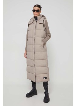 Superdry bezrękawnik damski kolor beżowy zimowa ze sklepu ANSWEAR.com w kategorii Kurtki damskie - zdjęcie 163371776
