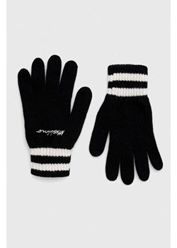 Moschino rękawiczki wełniane kolor czarny ze sklepu ANSWEAR.com w kategorii Rękawiczki damskie - zdjęcie 163375675