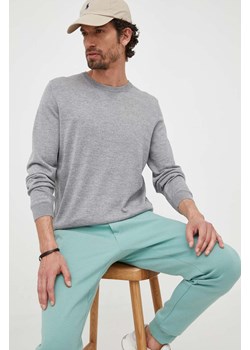 BOSS sweter wełniany kolor szary 50468239 ze sklepu ANSWEAR.com w kategorii Swetry męskie - zdjęcie 163377679