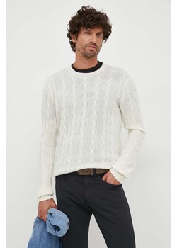 Polo Ralph Lauren sweter kaszmirowy męski kolor beżowy ze sklepu ANSWEAR.com w kategorii Swetry męskie - zdjęcie 163379345