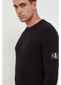Calvin Klein Jeans sweter bawełniany kolor czarny lekki ze sklepu ANSWEAR.com w kategorii Swetry męskie - zdjęcie 163379579