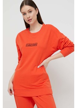 Calvin Klein Underwear bluza lounge kolor pomarańczowy z aplikacją ze sklepu ANSWEAR.com w kategorii Bluzy damskie - zdjęcie 163401838