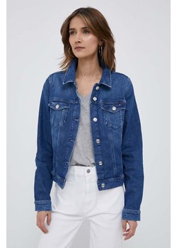 Tommy Hilfiger kurtka jeansowa damska kolor niebieski przejściowa ze sklepu ANSWEAR.com w kategorii Kurtki damskie - zdjęcie 163403869