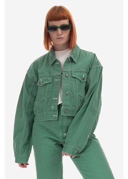 KSUBI kurtka jeansowa Cropped damska kolor zielony przejściowa oversize WPS23JK004-ZIELONY ze sklepu ANSWEAR.com w kategorii Kurtki damskie - zdjęcie 163404447