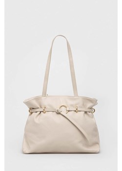Answear Lab torebka skórzana kolor beżowy ze sklepu ANSWEAR.com w kategorii Torby Shopper bag - zdjęcie 163415137