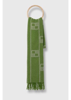 Beatrice B szalik wełniany kolor zielony wzorzysty ze sklepu ANSWEAR.com w kategorii Szaliki i chusty damskie - zdjęcie 163422907