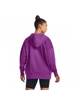 Damska bluza dresowa nierozpinana z kapturem Under Armour UA Rival Fleece Oversized Hoodie - fioletowa ze sklepu Sportstylestory.com w kategorii Bluzy damskie - zdjęcie 163425168