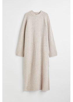 H & M - Długa sukienka dzianinowa - Beżowy ze sklepu H&M w kategorii Sukienki - zdjęcie 163426126