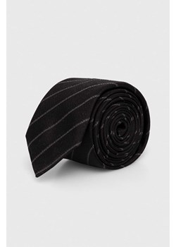 HUGO krawat jedwabny kolor czarny ze sklepu ANSWEAR.com w kategorii Krawaty - zdjęcie 163428488