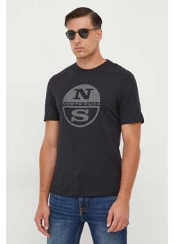 North Sails t-shirt bawełniany kolor czarny z nadrukiem ze sklepu ANSWEAR.com w kategorii T-shirty męskie - zdjęcie 163428838