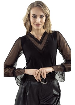 Bluzka z tiulowymi rękawami w kolorze czarnym Sarika, Kolor czarny, Rozmiar S, Eldar ze sklepu Primodo w kategorii Bluzki damskie - zdjęcie 163431445