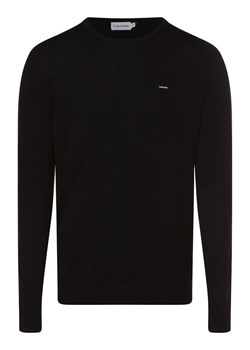 Calvin Klein Sweter z dodatkiem jedwabiu Mężczyźni Bawełna czarny jednolity ze sklepu vangraaf w kategorii Swetry męskie - zdjęcie 163444328