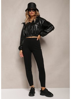 Czarne Bawełniane Legginsy Helioma ze sklepu Renee odzież w kategorii Spodnie damskie - zdjęcie 163446756