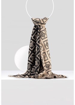 Szaro-biały szal z wzorem ze sklepu Molton w kategorii Szaliki i chusty damskie - zdjęcie 163450377