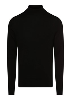 Calvin Klein Męski sweter z wełny merino Mężczyźni Wełna merino czarny jednolity ze sklepu vangraaf w kategorii Swetry męskie - zdjęcie 163453467