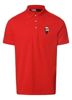 KARL LAGERFELD Męska koszulka polo Mężczyźni Bawełna czerwony jednolity ze sklepu vangraaf w kategorii T-shirty męskie - zdjęcie 163453478