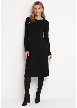 Czarna Sweterkowa Sukienka Trapezowa Covenkia ze sklepu Born2be Odzież w kategorii Sukienki - zdjęcie 163457098