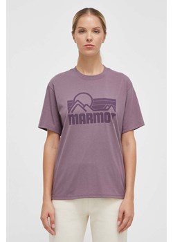 Marmot t-shirt damski kolor fioletowy ze sklepu ANSWEAR.com w kategorii Bluzki damskie - zdjęcie 163458178