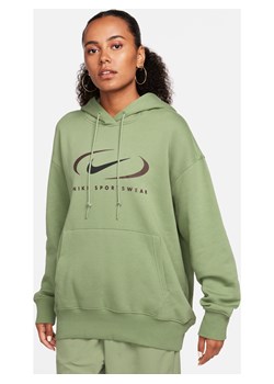 Damska dzianinowa bluza z kapturem o kroju oversize Nike Sportswear - Zieleń ze sklepu Nike poland w kategorii Bluzy damskie - zdjęcie 163460228