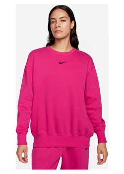 Damska bluza dresowa z półokrągłym dekoltem o kroju oversize Nike Sportswear Phoenix Fleece - Różowy ze sklepu Nike poland w kategorii Bluzy damskie - zdjęcie 163460436