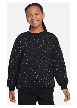 Bluza dresowa dla dużych dzieci (dziewcząt) o kroju oversize Nike Sportswear Club Fleece - Czerń ze sklepu Nike poland w kategorii Bluzy dziewczęce - zdjęcie 163460457