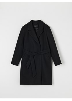 Sinsay - Płaszcz z paskiem - czarny ze sklepu Sinsay w kategorii Płaszcze damskie - zdjęcie 163468029