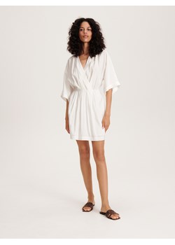 Reserved - Sukienka z wiskozy - biały ze sklepu Reserved w kategorii Sukienki - zdjęcie 163470956