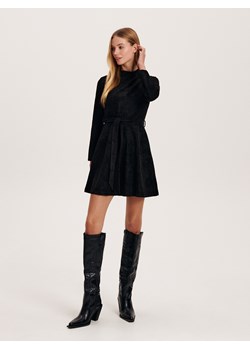Reserved - Welurowa sukienka mini - czarny ze sklepu Reserved w kategorii Sukienki - zdjęcie 163471398