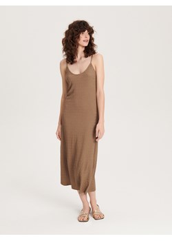 Reserved - Sukienka midi - oliwkowy ze sklepu Reserved w kategorii Sukienki - zdjęcie 163471827