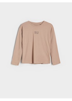 Reserved - Longsleeve z nadrukiem - brązowy ze sklepu Reserved w kategorii T-shirty chłopięce - zdjęcie 163473805