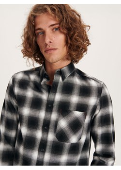 Reserved - Koszula regular fit w kratę - czarny ze sklepu Reserved w kategorii Koszule męskie - zdjęcie 163474757