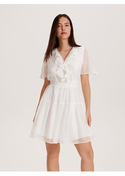Reserved - Sukienka z lyocellem - biały ze sklepu Reserved w kategorii Sukienki - zdjęcie 163478428