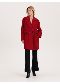 Reserved - Płaszcz z wełną - czerwony ze sklepu Reserved w kategorii Płaszcze damskie - zdjęcie 163479266
